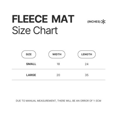 Fleece Mat Size Chart 2 - Bleach AU Store