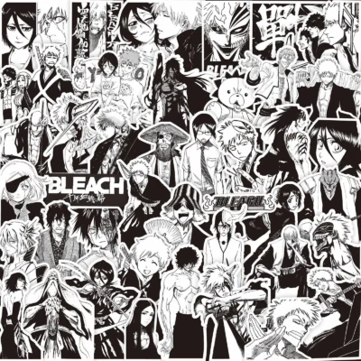 75PCS Black and White Anime BLEACH Stickers