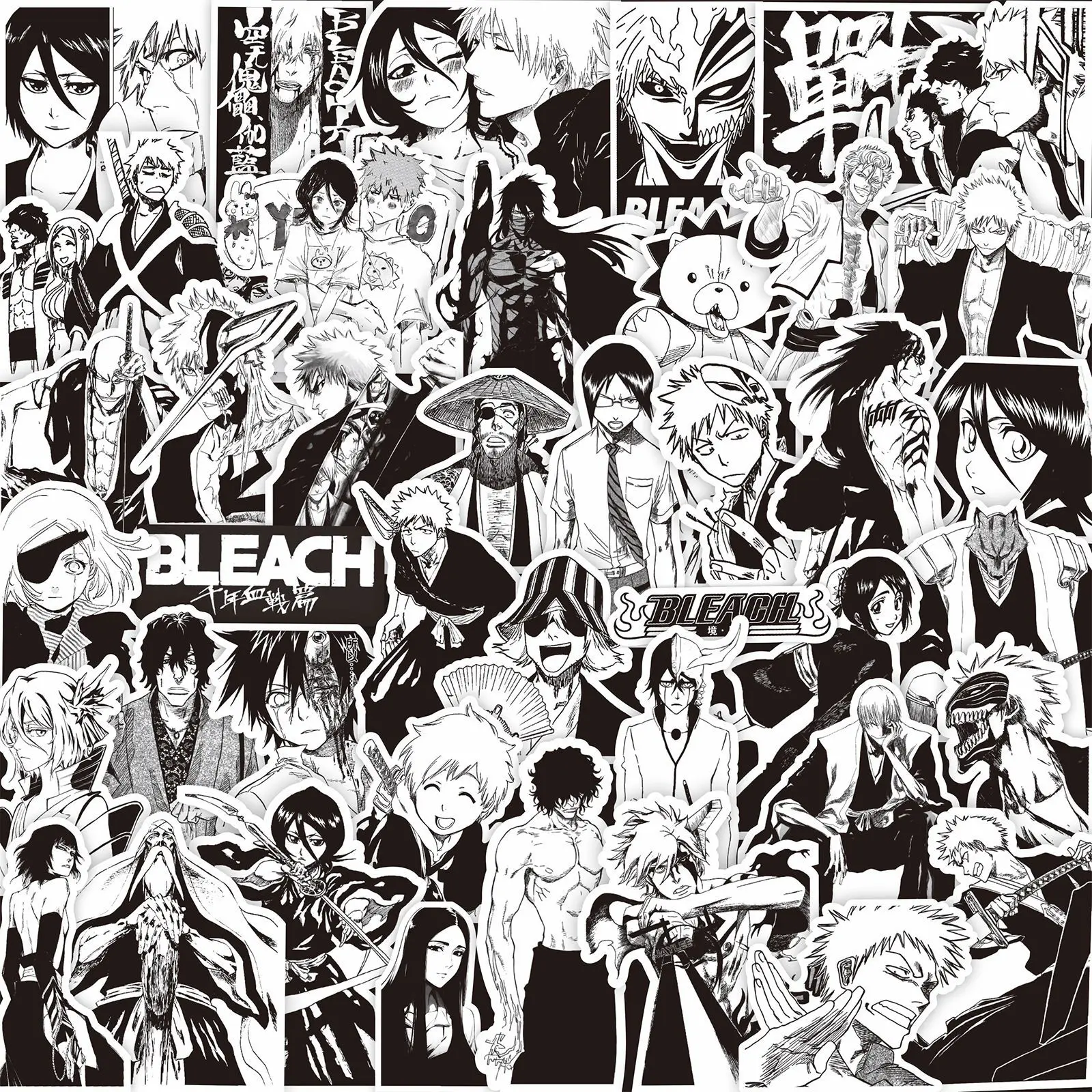 75PCS Black and White Anime BLEACH Stickers