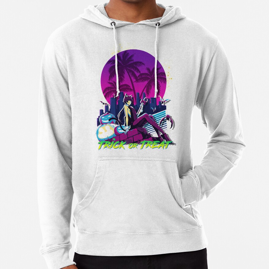 Cat Lady 80S Retrowave Hoodie - Image 4