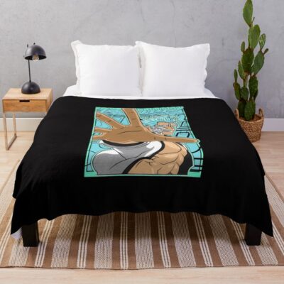 Open Handed Power Strike Throw Blanket